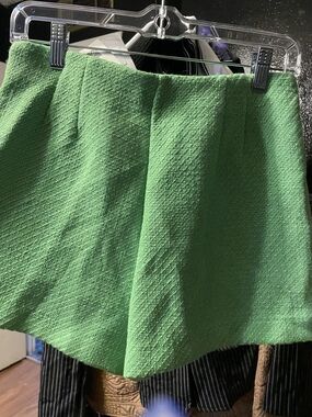 Textured Green Women’s Skort with A-Line Flare